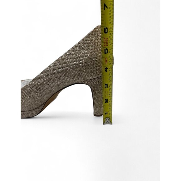 Aukis Women's Sparkly Gold High Heels - Size 9.5 - Picture 14 of 14